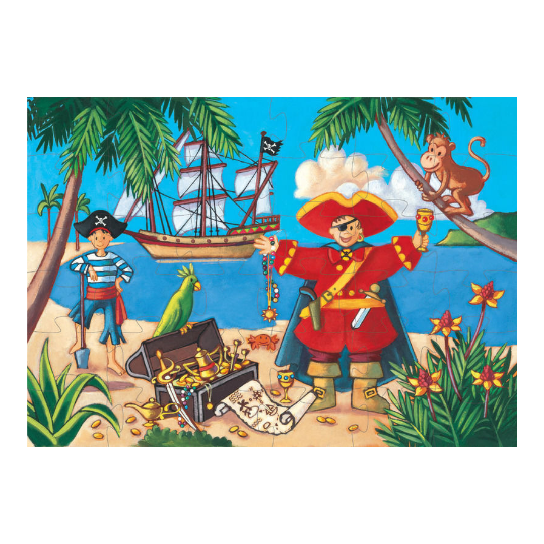 Djeco Puzzle Pirate and Treasure 36pc Silhouette Puzzle