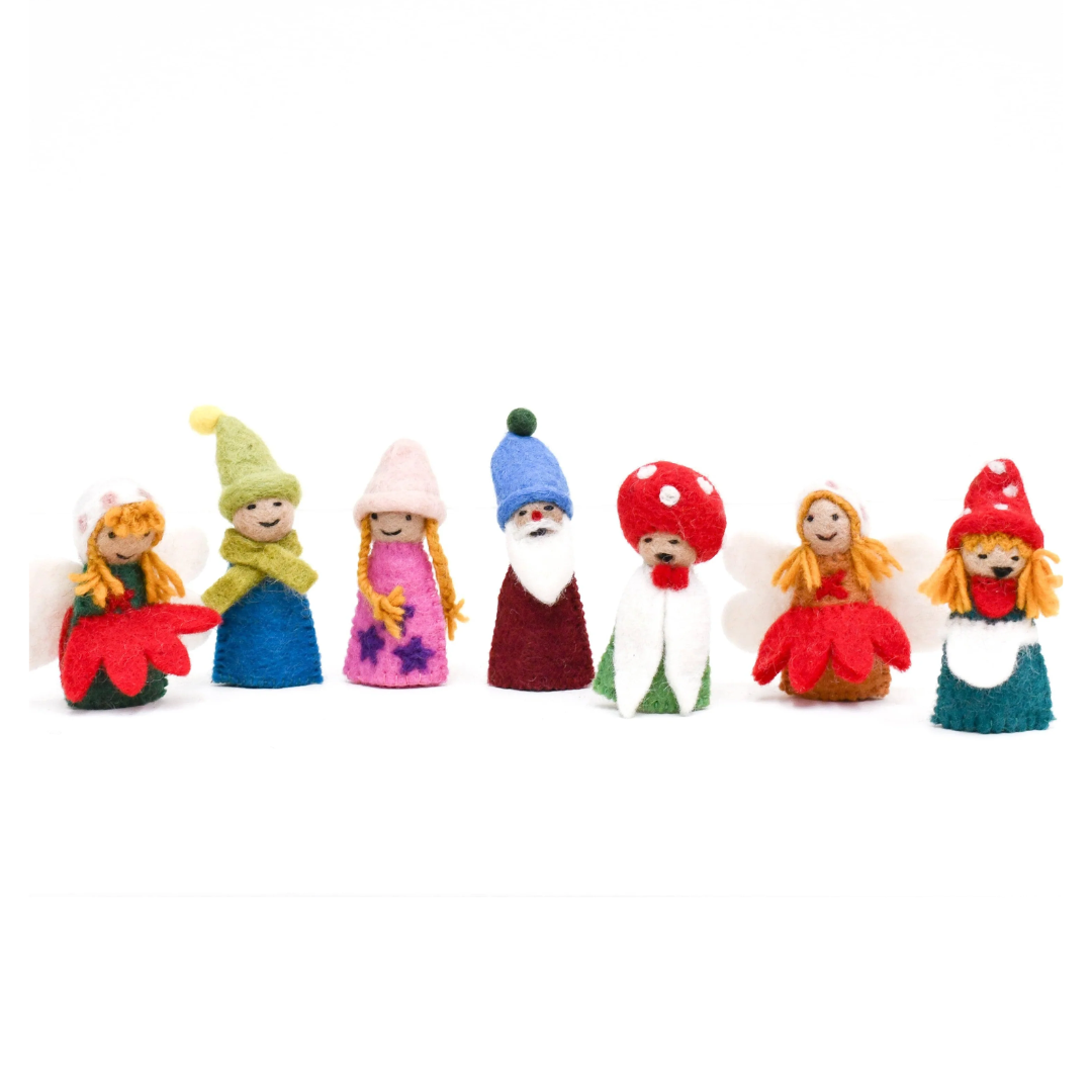Tara Treasures - Fairies and Gnomes Finger Puppet Set