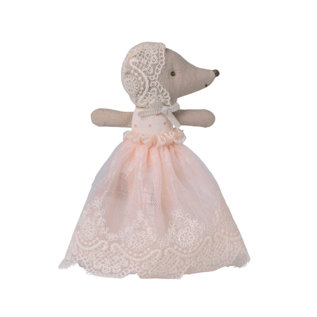 Maileg Baby Mouse in Gown Powder