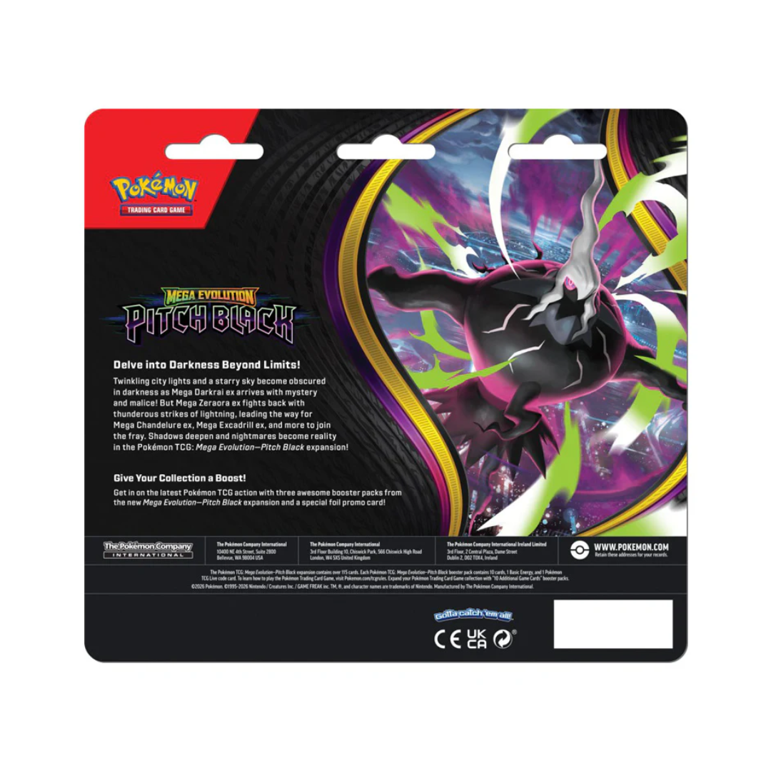 Pokemon TCG: Mega Evolution - Pitch Black Three Booster Blister