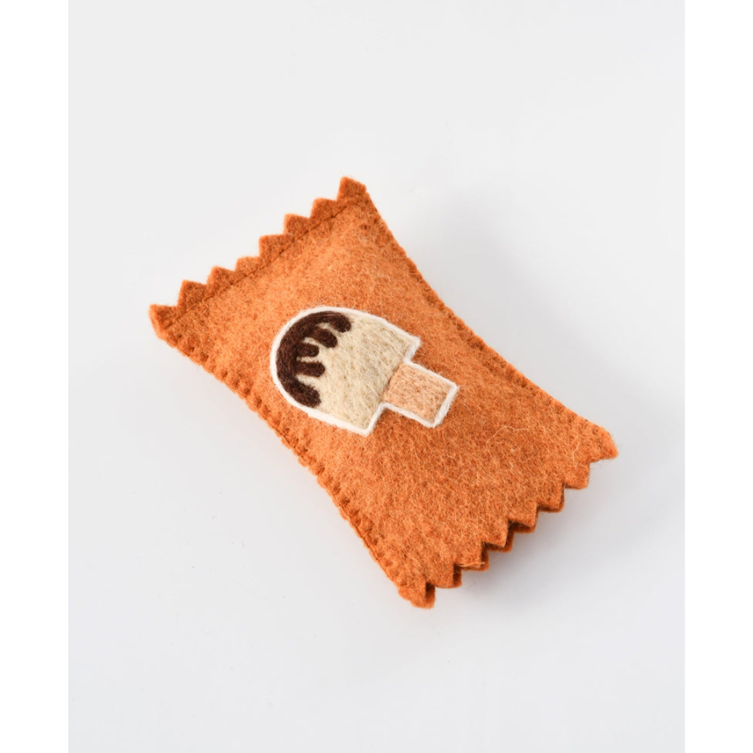 Tara Treasures - Felt Vanilla Ice Cream Popsicle Toy with Wrapper
