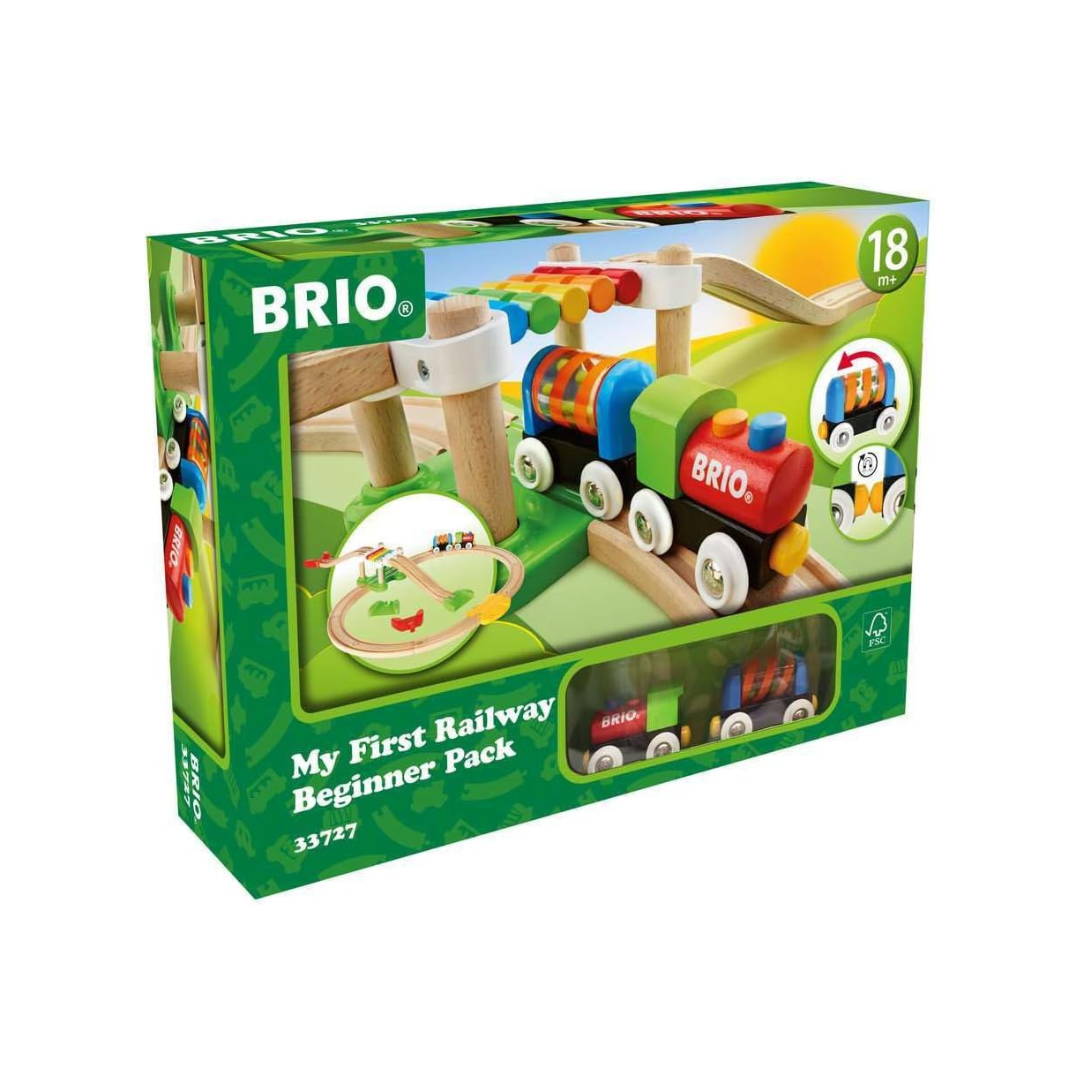 BRIO My First Railway Beginner Pack - Wooden Train Set For Toddlers