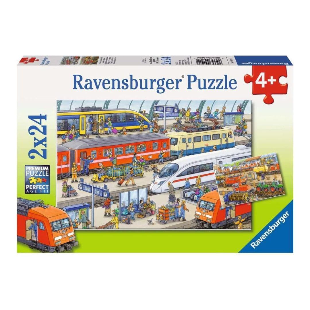 Ravensburger Busy Train Station Puzzle 2x24pc