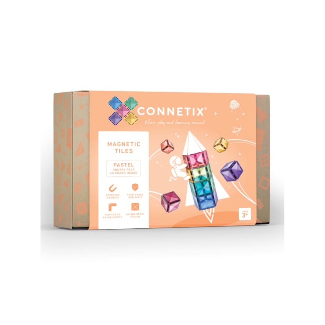 Connetix Tiles 40 Piece Pastel Square Pack