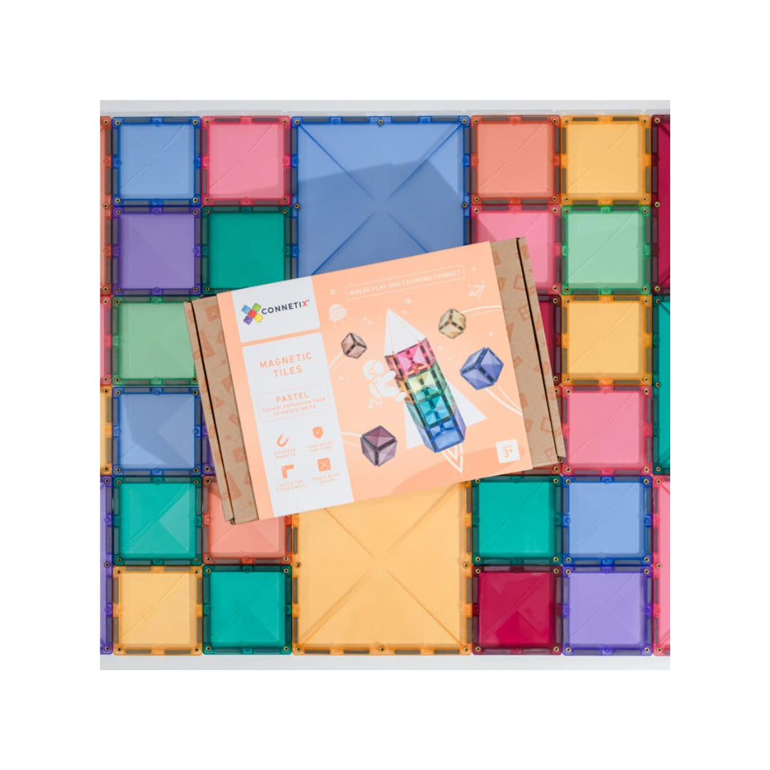 Connetix Tiles 40 Piece Pastel Square Pack