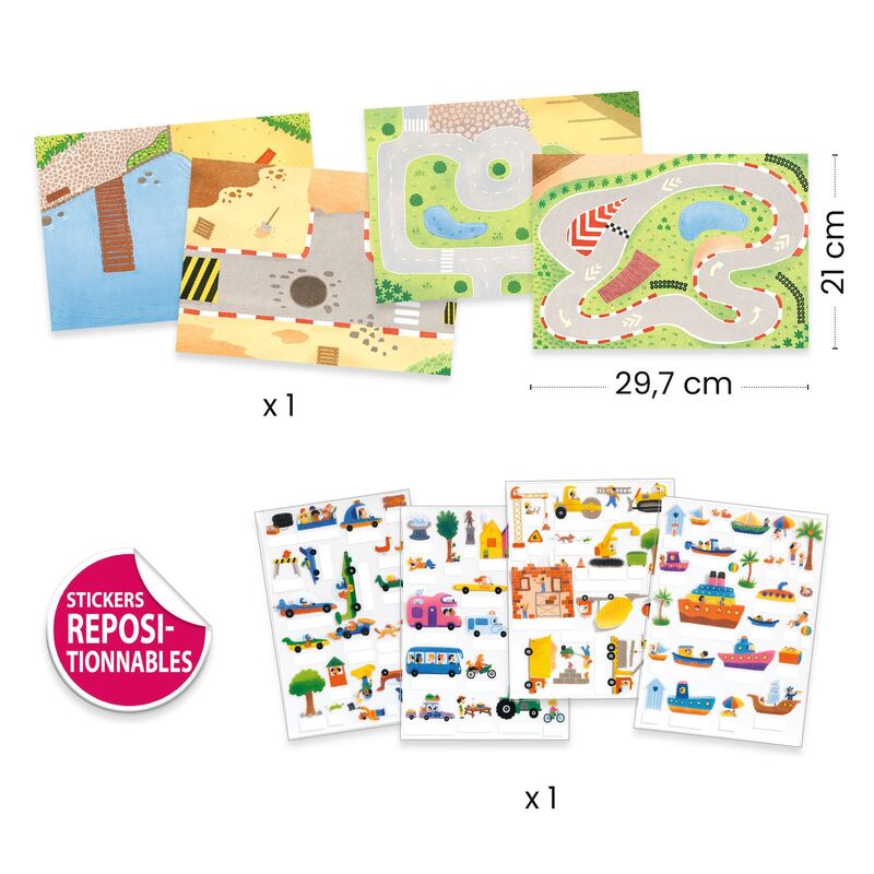 Djeco Vehicles 80 pc Lift-Up Stickers