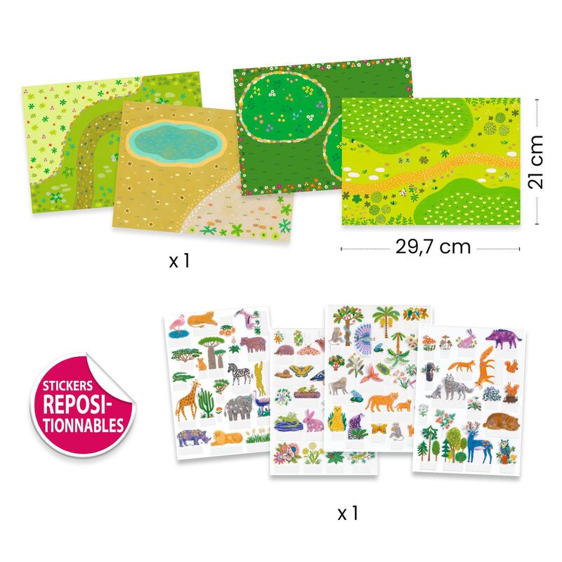 Djeco Animals 80 pc Lift-Up Stickers