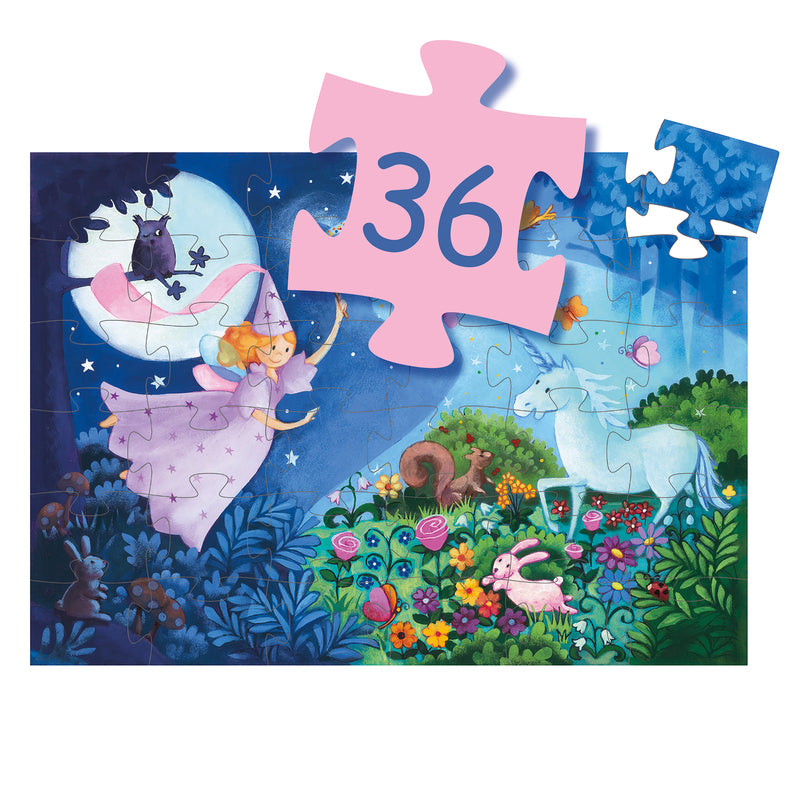 Djeco Fairy And Unicorn 36pc Silhouette Puzzle