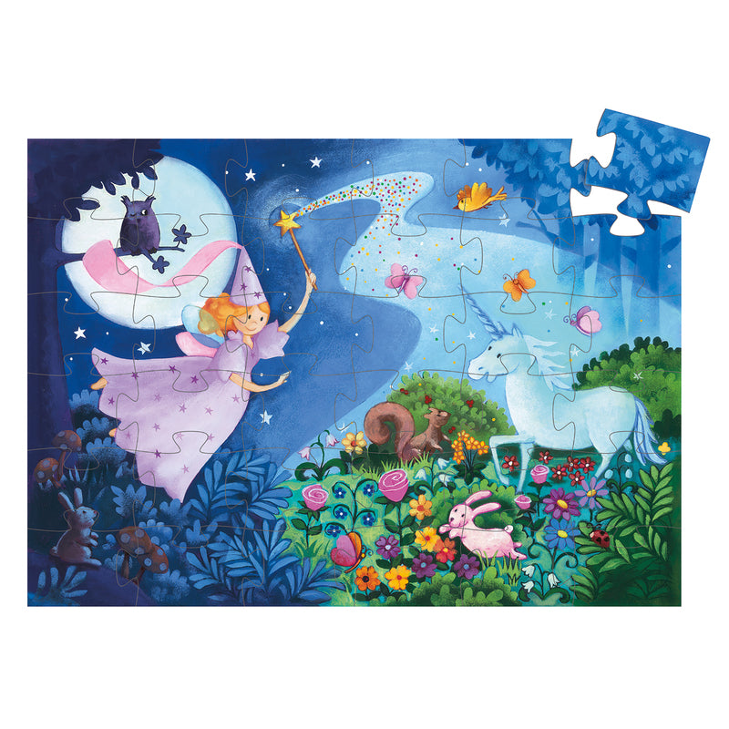 Djeco Fairy And Unicorn 36pc Silhouette Puzzle