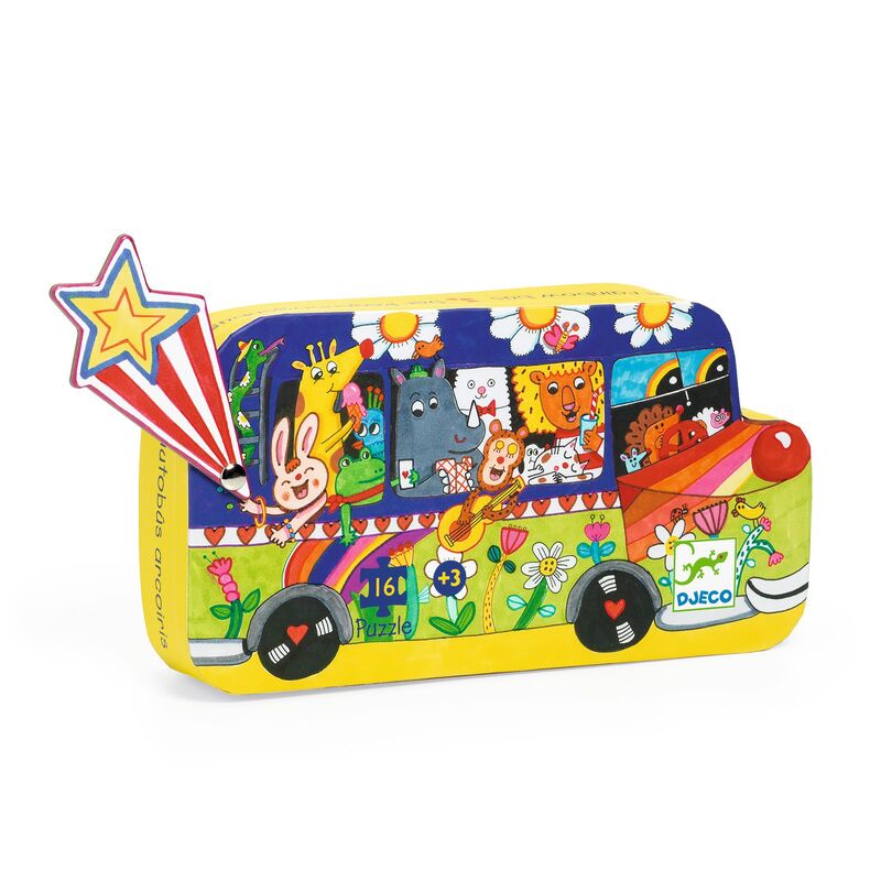 Djeco The Rainbow Bus Silhouette Puzzle 16 Piece