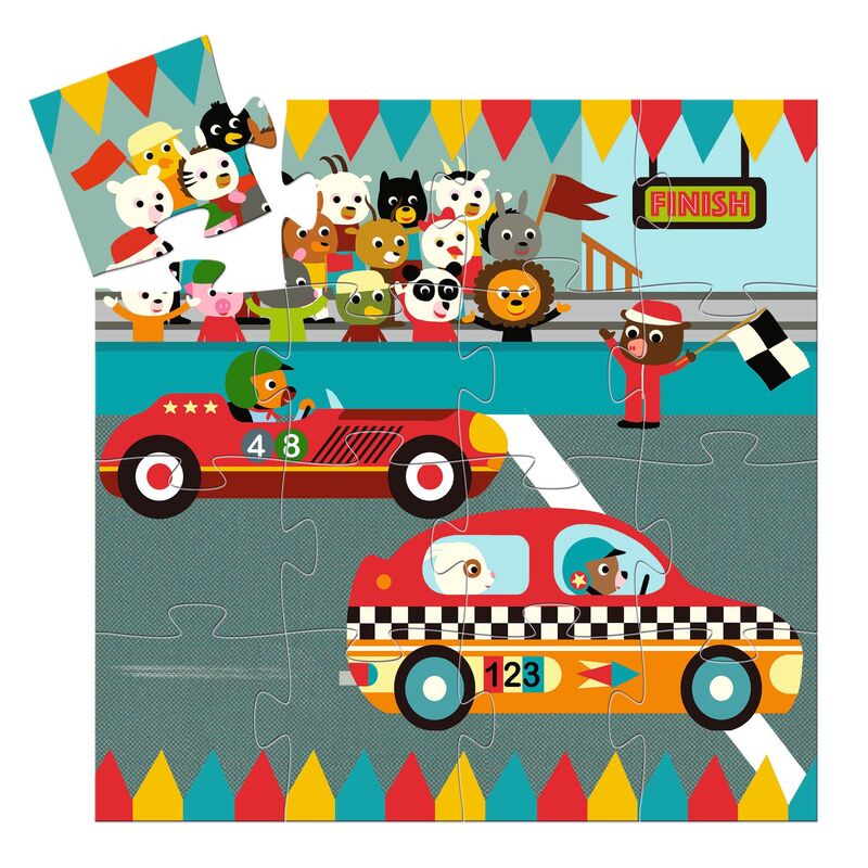 Djeco The Racing Car Silhouette Puzzle 16 Piece