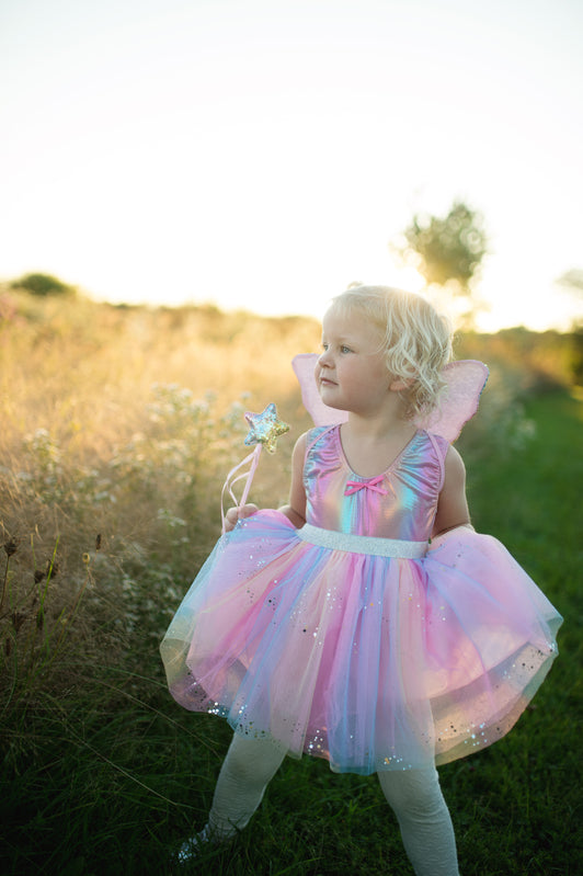 Great Pretenders - Rainbow Sequins Skirt with Wings & Wand Dress Up