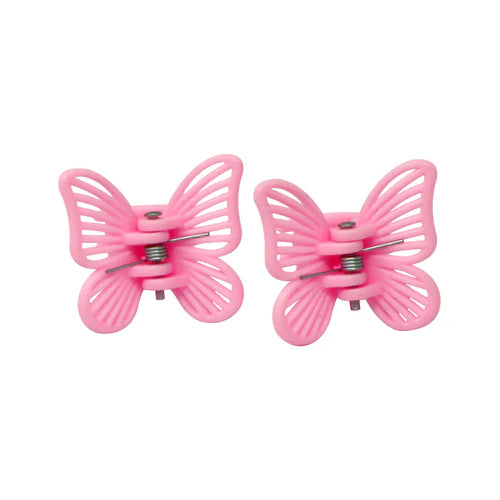 Pink Poppy - Butterfly Claw Hair Clips