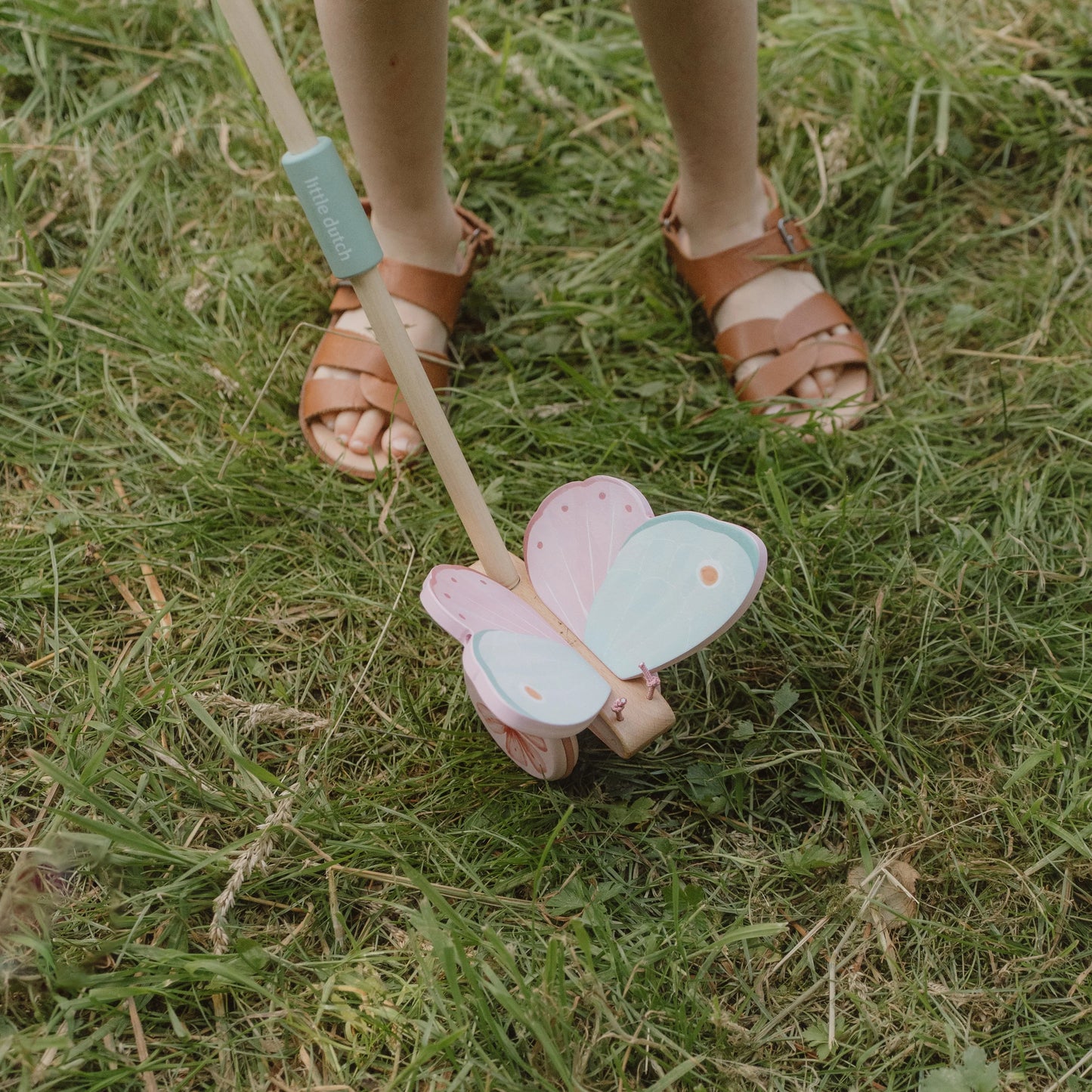 Little Dutch - Fairy Garden | Wooden Push-Along Butterfly
