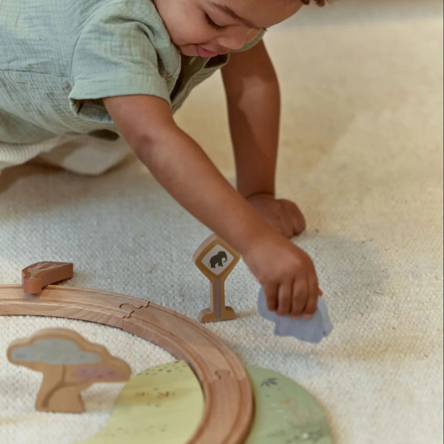 Little Dutch - Safari Friends | Wooden Train Set
