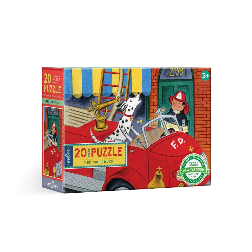 Eeboo Red Fire Truck 20 Piece Puzzle