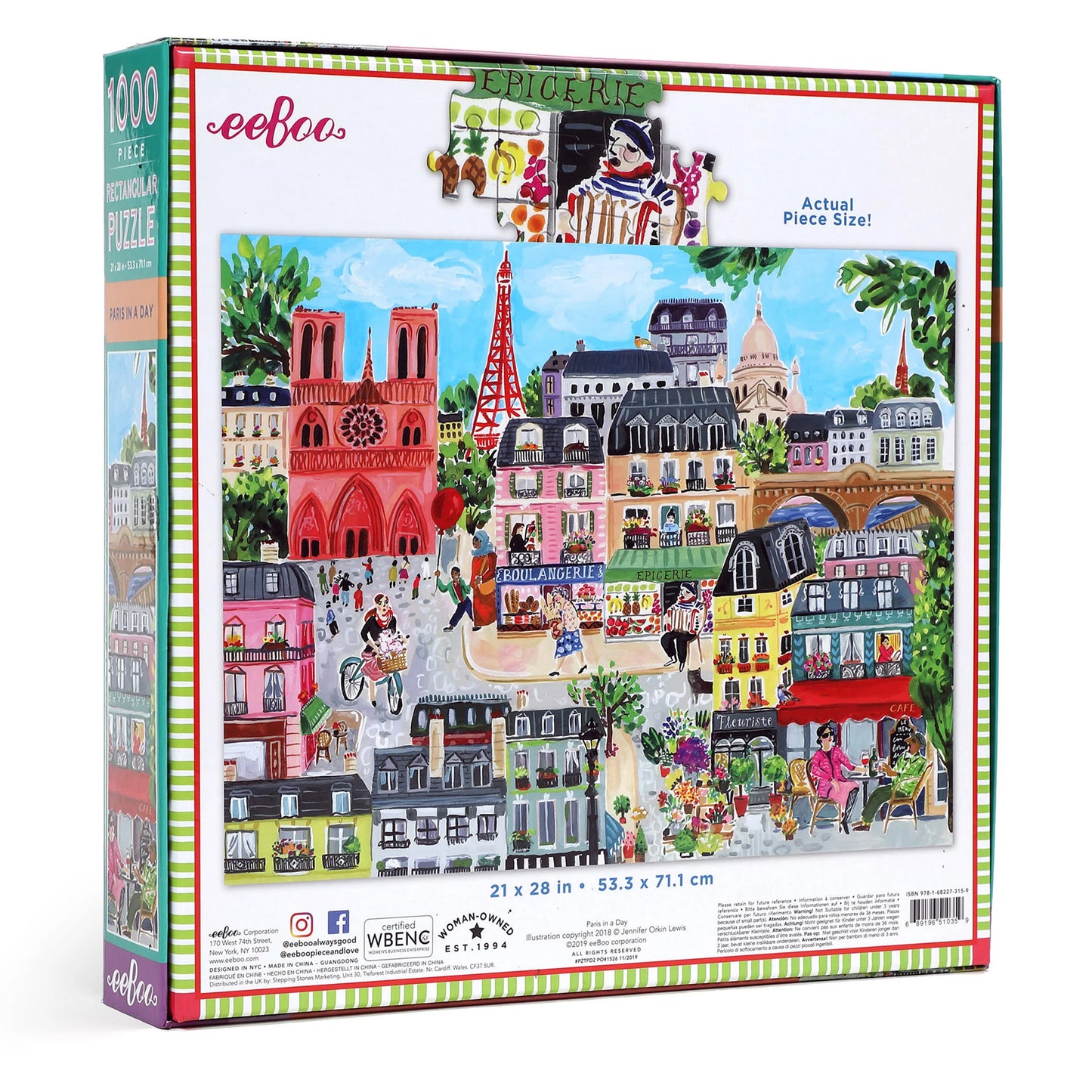 Eeboo Puzzle Paris In A Day 1000pc