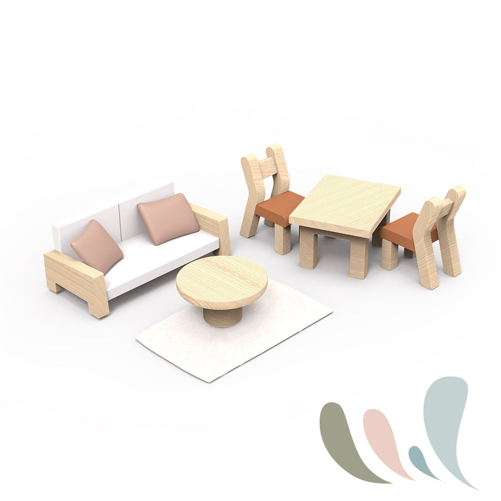 Speedy Monkey - Flower Cottage Doll House with Starter Furniture Set