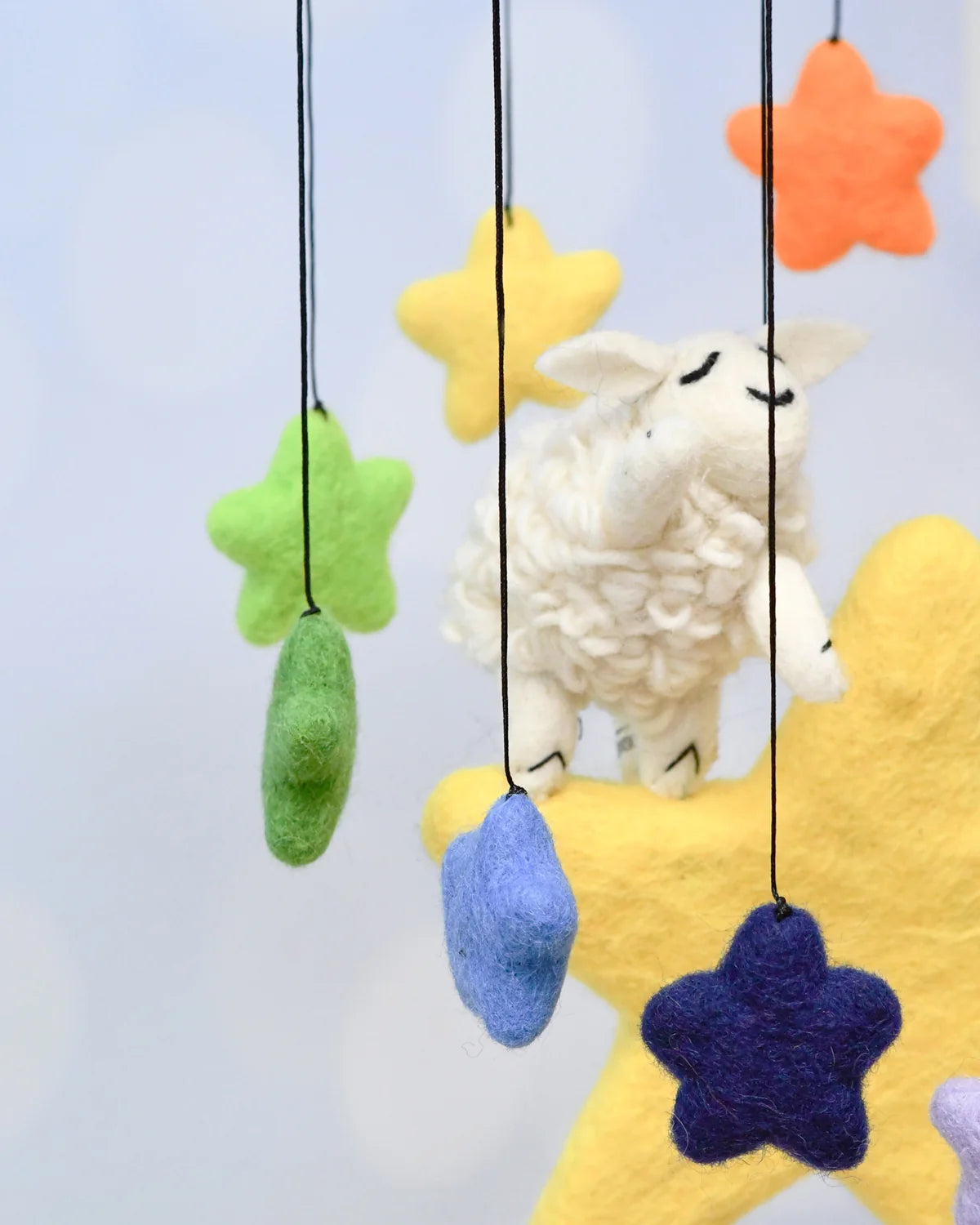Tara Treasures - Nursery Cot Mobile | Where Is The Green Sheep? Star Sheep