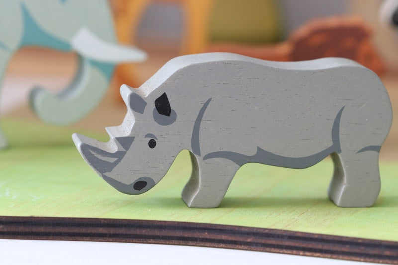 Tender Leaf Rhino Wooden Animal