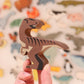 Tender Leaf Velociraptor Wooden Dinosaur