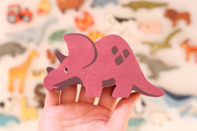 Tender Leaf Triceratops Wooden Dinosaur