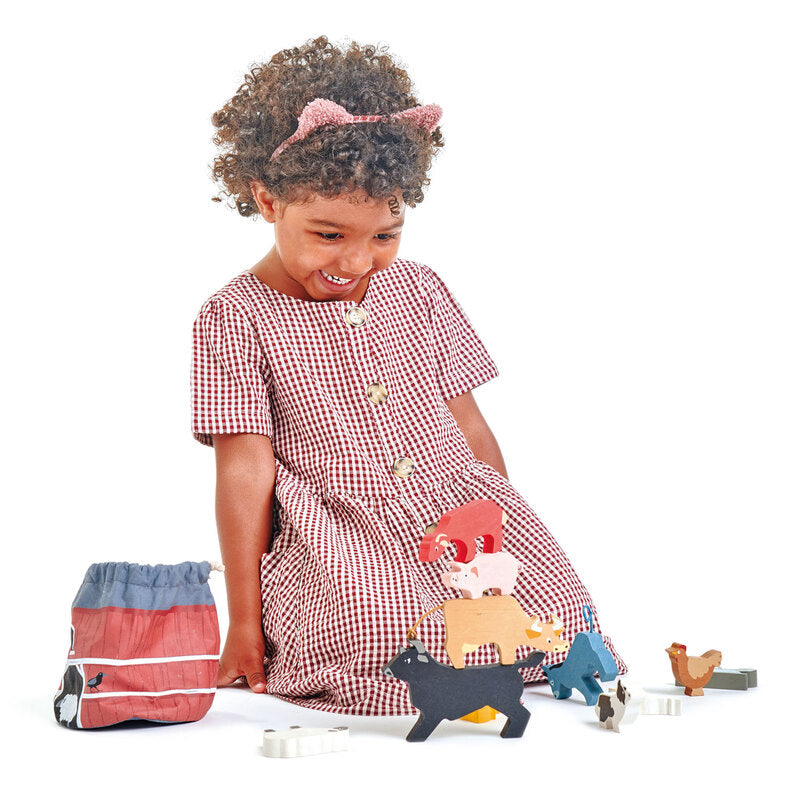 Tender Leaf Stacking Farmyard Animals with Bag