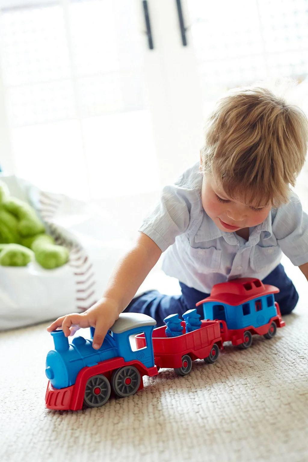 Green Toys Train Blue with Carriages