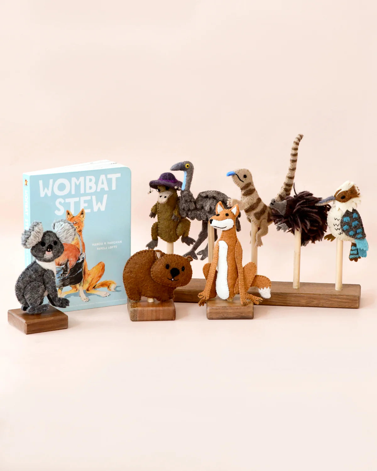 Tara Treasures - Wombat Stew Finger Puppet Set