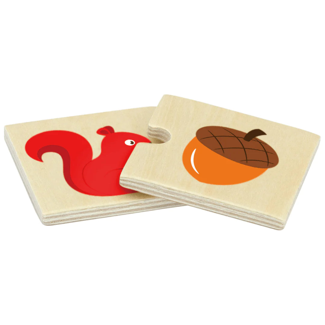 Viga Puzzle Pairs Animal Feeding 24pc Wooden