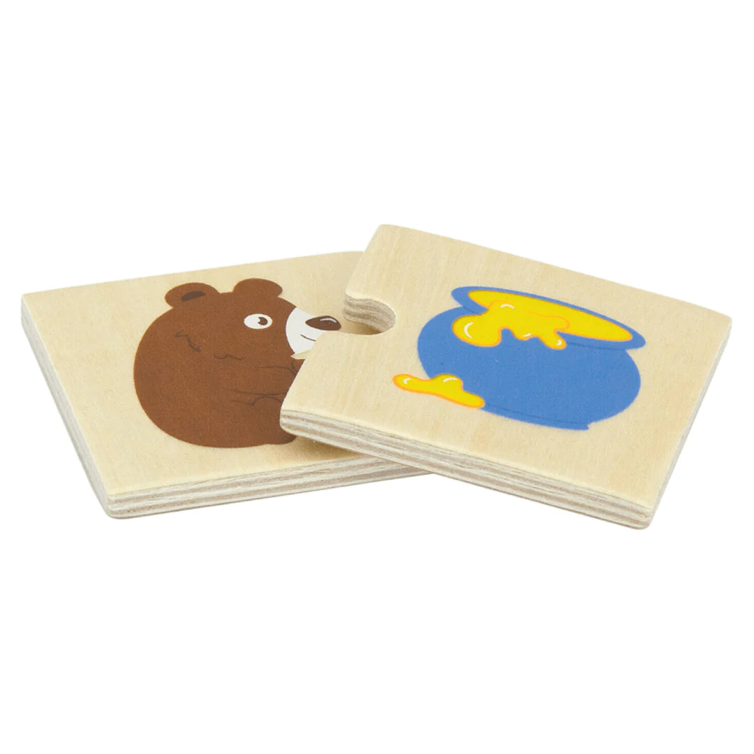 Viga Puzzle Pairs Animal Feeding 24pc Wooden