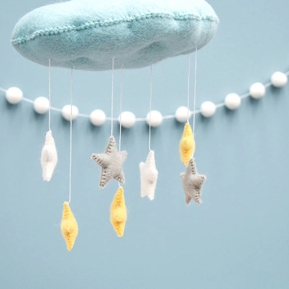 Tara Treasures - Nursery Cot Mobile | Cloud with 3D Stars