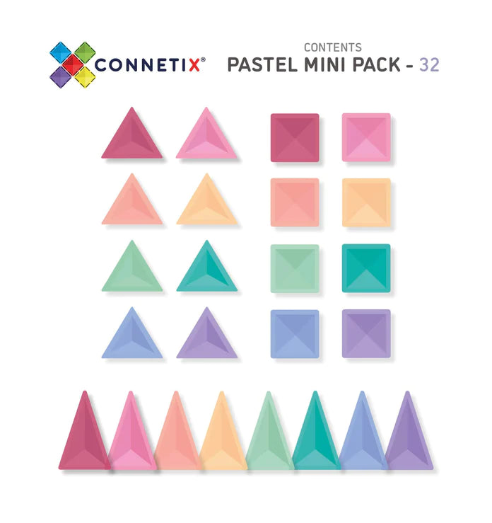 Connetix Tiles 32 Piece Pastel Mini Pack