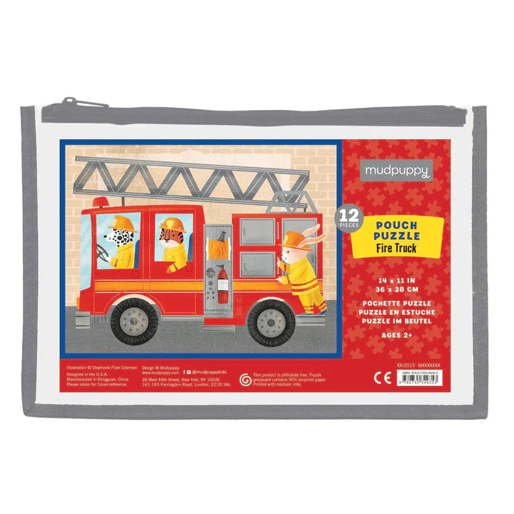 Mudpuppy Pouch Puzzle Fire Truck