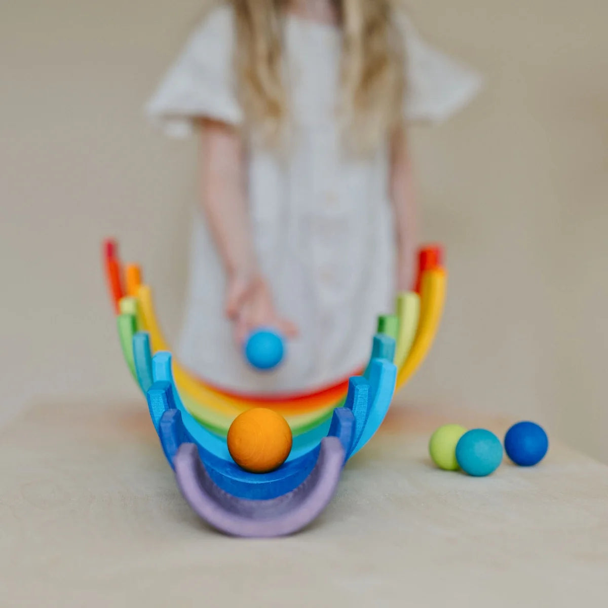 Grimm's Wooden Balls Large Rainbow Set of 6