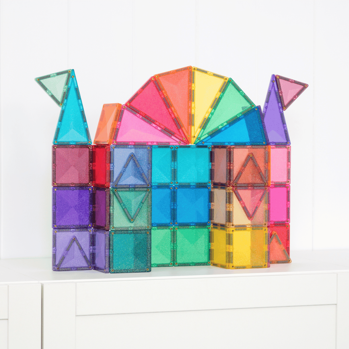 Connetix Tiles 48 Piece Glitter Castle Pack