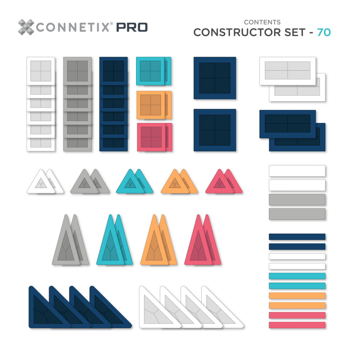 Connetix Tiles 70 Piece PRO Constructor Set