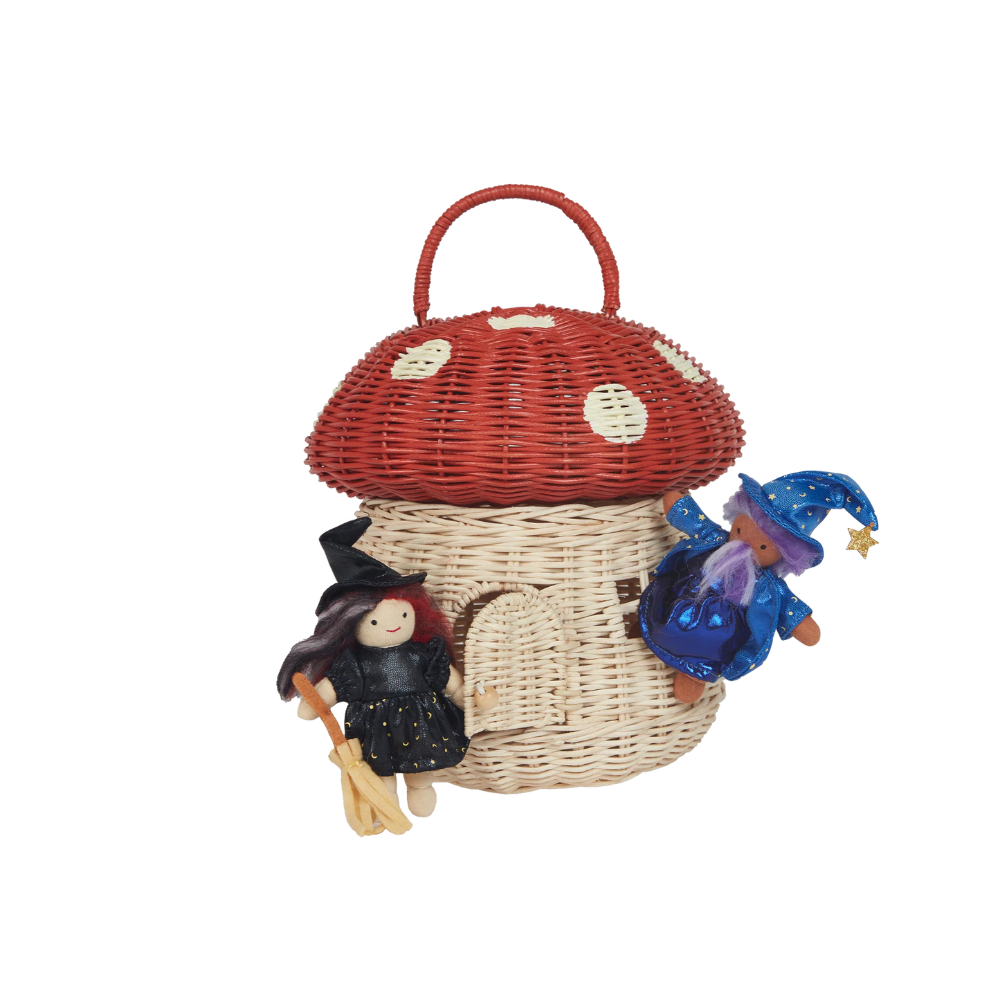 Olli Ella - Rattan Mushroom Basket - Red