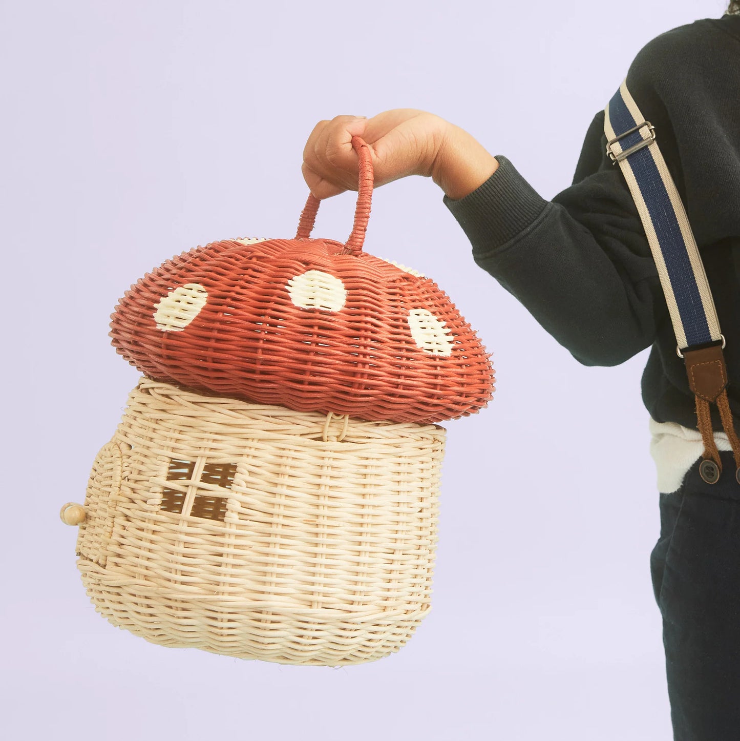 Olli Ella - Rattan Mushroom Basket - Red