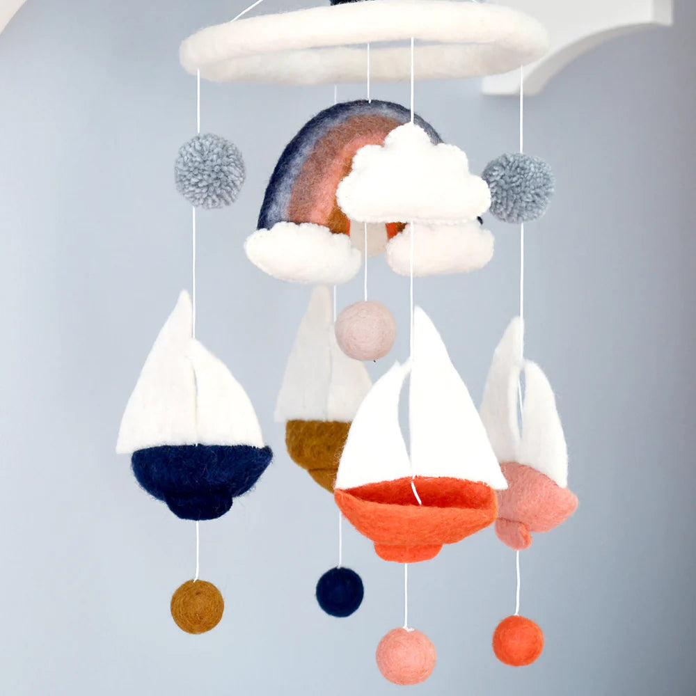 Tara Treasures - Nursery Cot Mobile | Spring Sail Boats