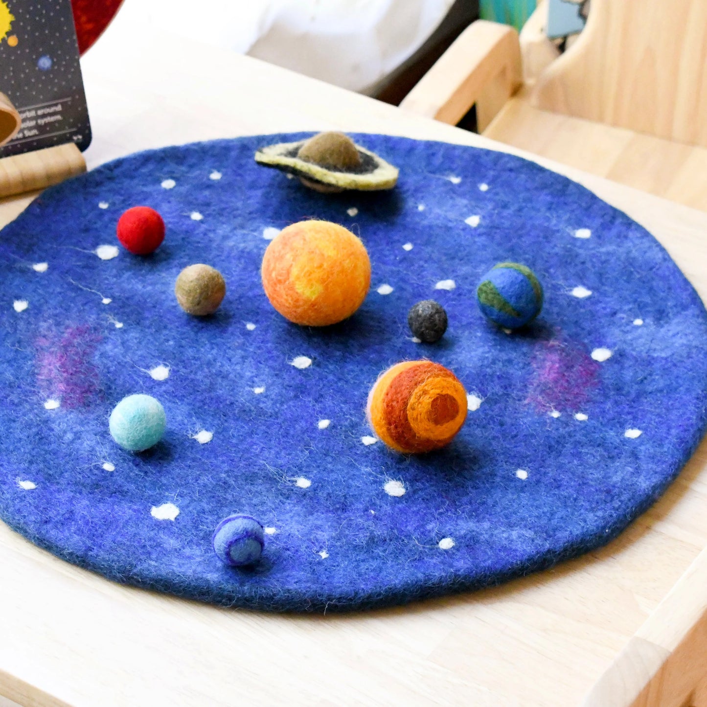 Tara Treasures - Solar System Outer Space Play Mat with Felt Planets
