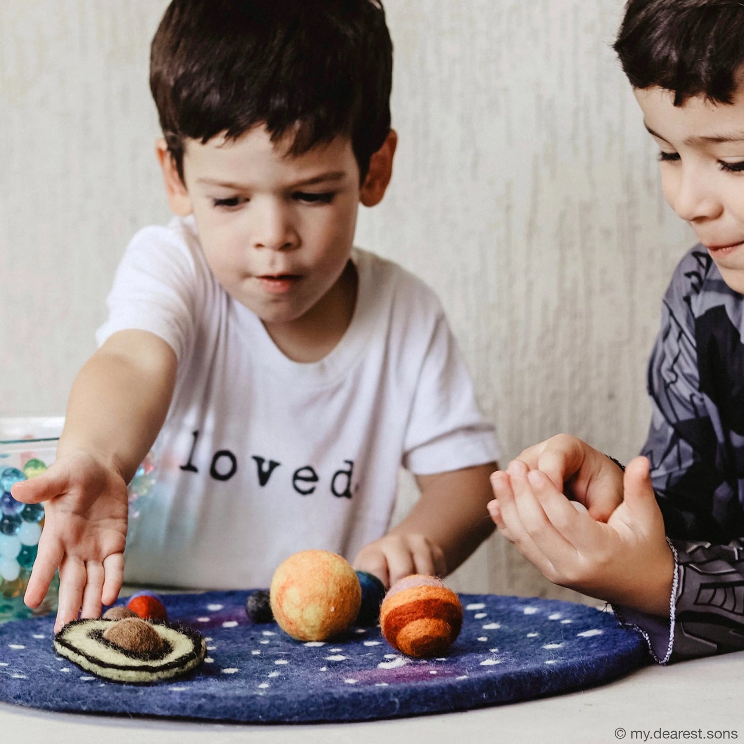 Tara Treasures - Solar System Outer Space Play Mat with Felt Planets