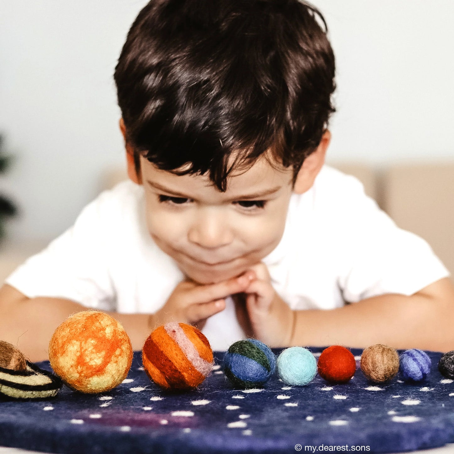 Tara Treasures - Solar System Outer Space Play Mat with Felt Planets