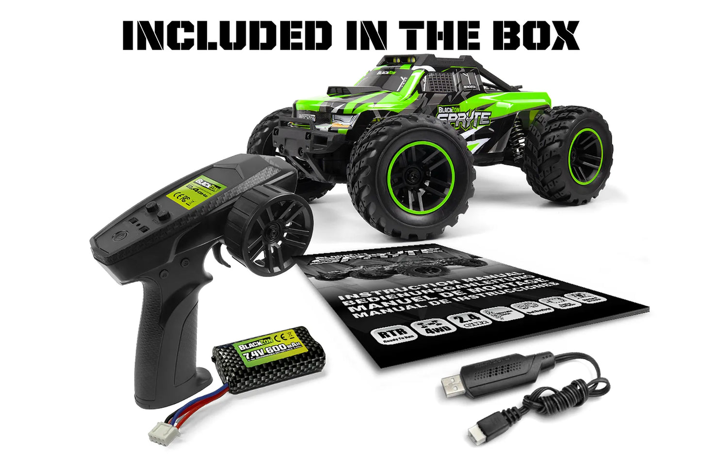 Blackzon Spryte MT 1/20 4WD Electric Remote Control Monster Truck - Green 540300
