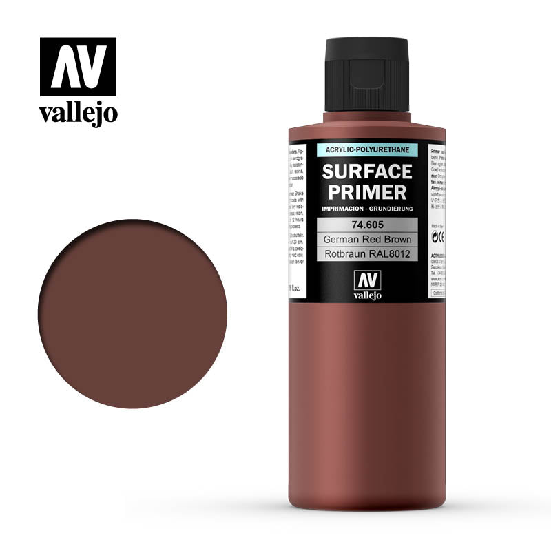 Vallejo Surface Primer German Red Brown 200mL 74605