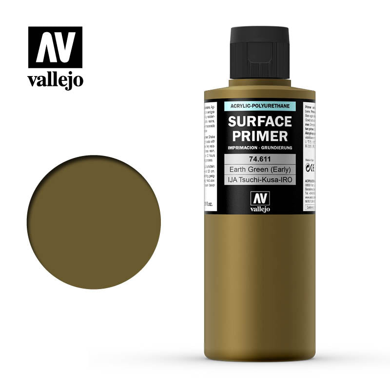 Vallejo Surface Primer Earth Green 200mL 74611