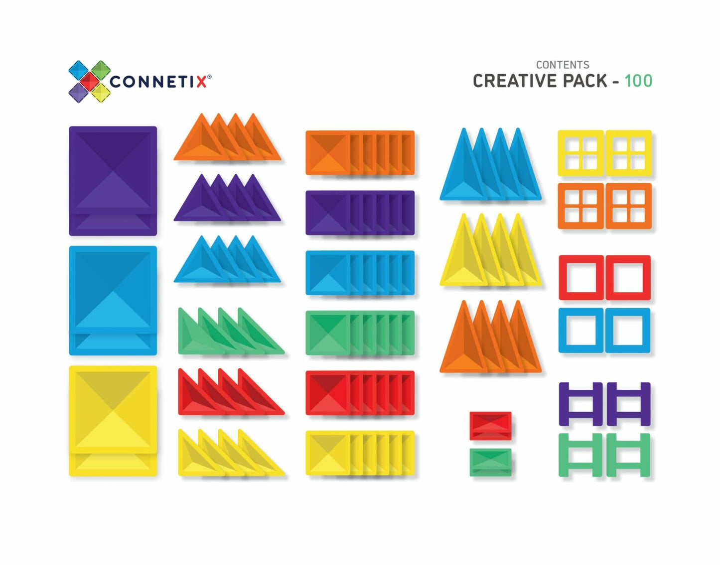 Connetix Tiles 100 Piece Rainbow Creative Pack
