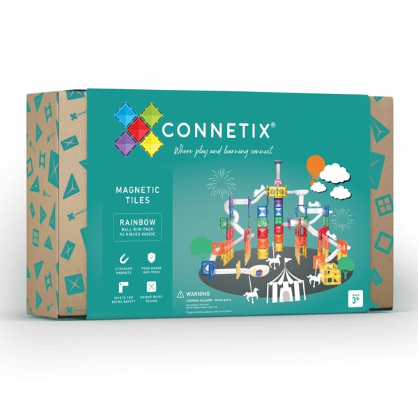 Connetix Tiles 92 Piece Rainbow Ball Run Pack