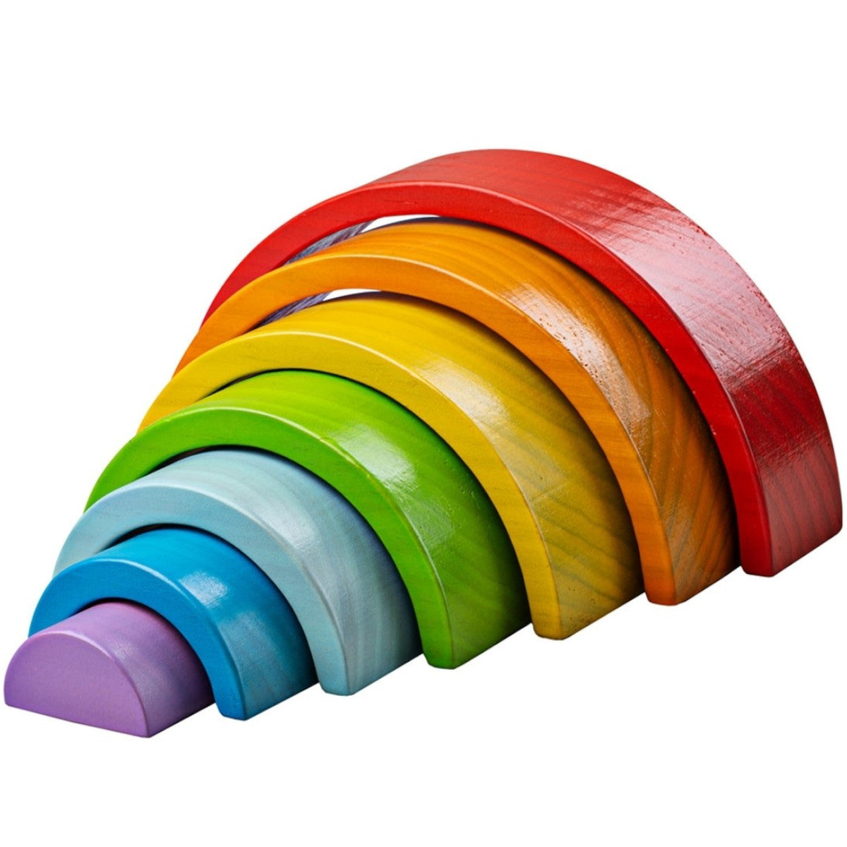 BigJigs Stacking Rainbow Wooden Small 7pc 1