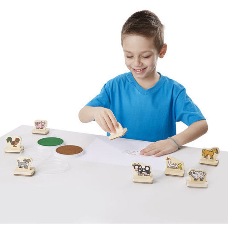 Melissa and Doug Stamp Set My First Farm Animals Wooden 3